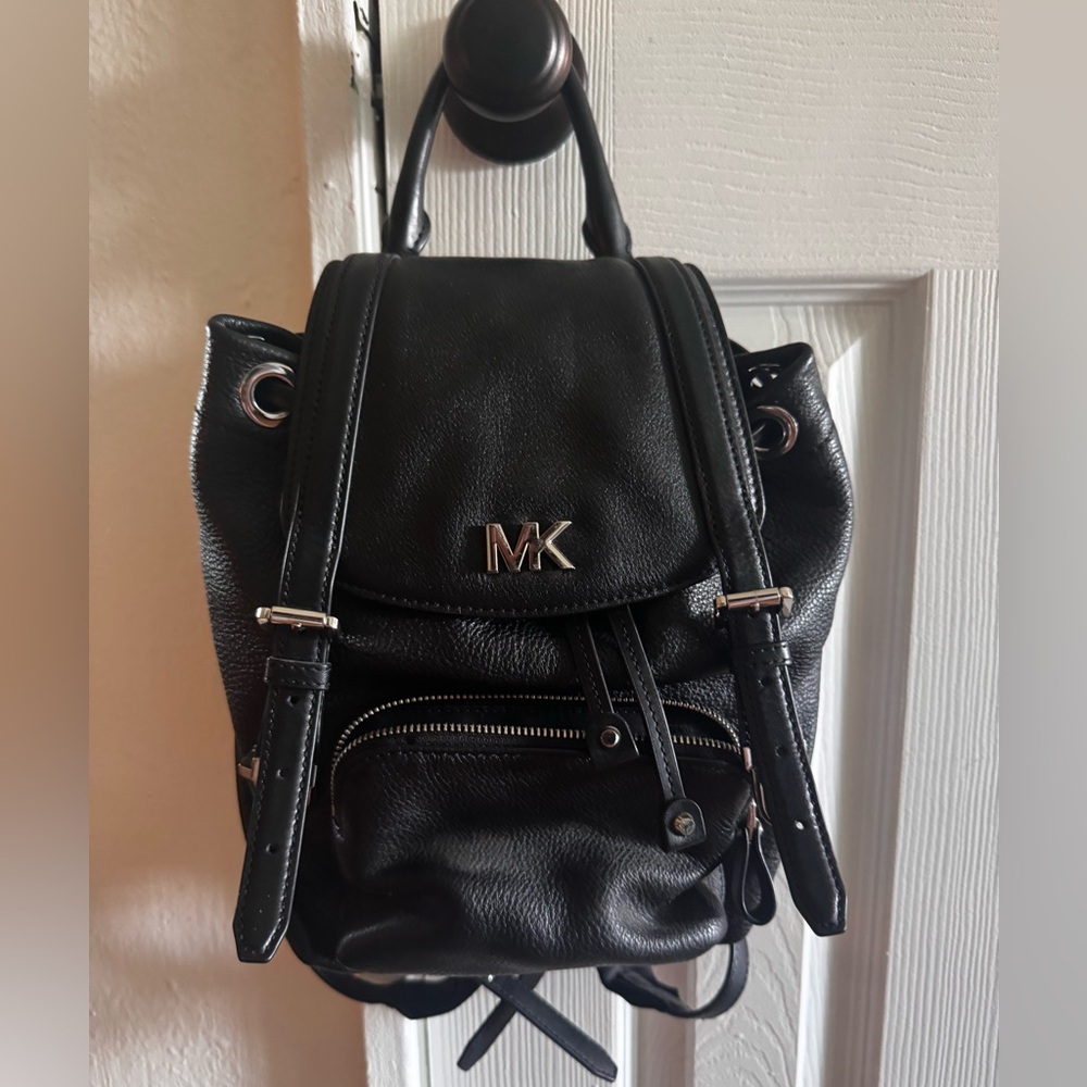 Michael Kors Black Leather Mini Backpack